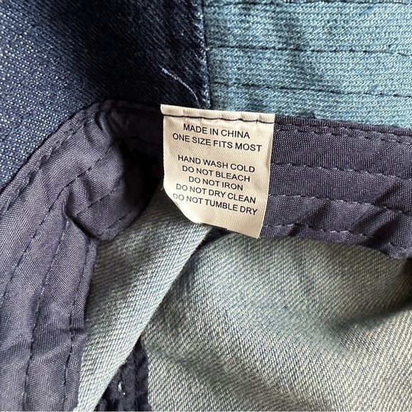 Y2K DENIM PATCHWORK BUCKET HAT Streetwear - Picture 3 of 5